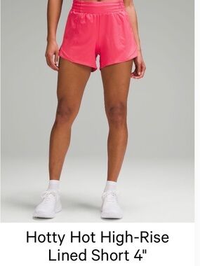 lululemon athletica Hotty Hot High-Rise Lined Short — Coral Pink